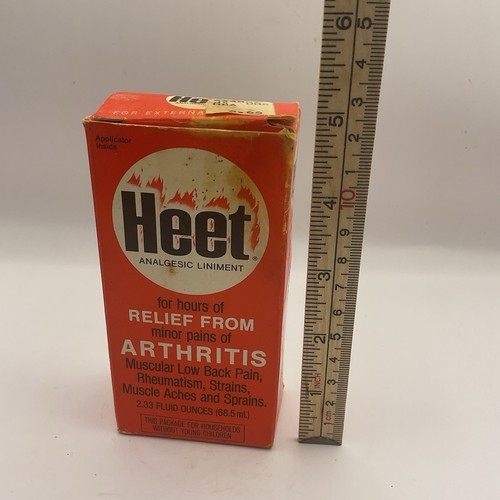 HEET Analgesic Liniment Arthritis VTG Glass Bottle Collectible Prop Nearly Empty - Picture 11 of 11