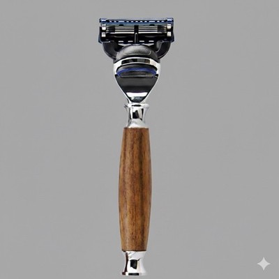 Handmade Wood Handle Razor Fit for Gillette Shaver Fusion 5 blades Man Gift