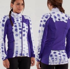 Lululemon Presta Packable Shirket Seaside Jacket sz 6 Purple White Windbreaker