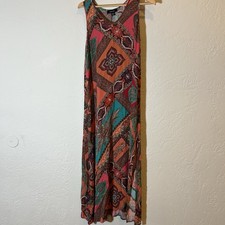 Karen Kane Boho Paisley Patchwork Maxi Dress Sleeveless USA Made M 