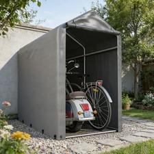 Geräteschuppen Garagenzelt 100x187x160cm Motorrad Fahrradzelt Lagerzelt Grau