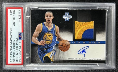 STEPHEN CURRY PSA AUTH 2013 PANINI INNOVATION #42 DIGS & SIGS GU PATCH AUTO 4/10