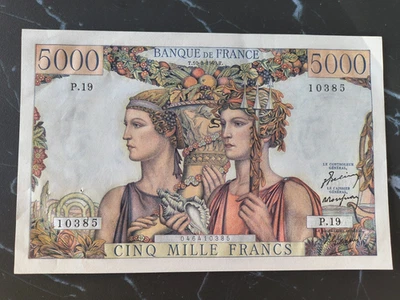 Billet de 5000 francs Terre et Mer - 1ERE DATE du 10-03-1949 - Photo 1/3