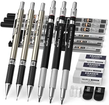 Art Mechanical Pencils Set Metal Drafting Sketching Drawing Pencil Artist Tools