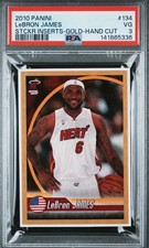 LeBron James 2010 Panini Stickers - GOLD #134- PSA 3, POP 1, only 1 higher -READ