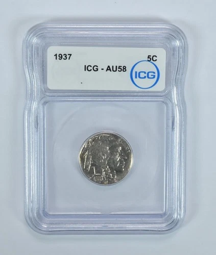 1937 Indian Head Buffalo Nickel AU58 ICG *8027
