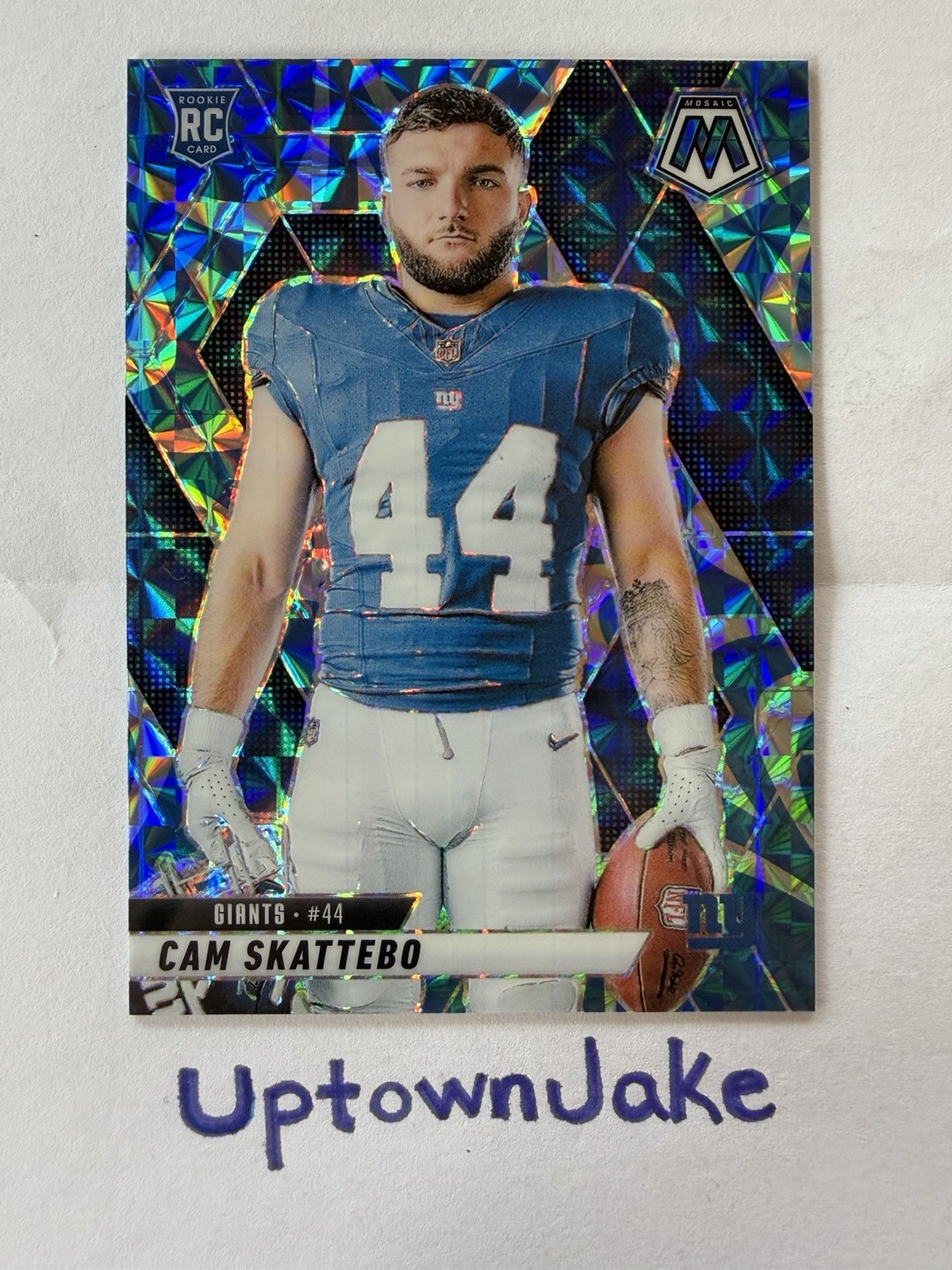 2025 Panini Mosaic Rookie Variation Cam Skattebo RC Reactive Blue Prizm #271
