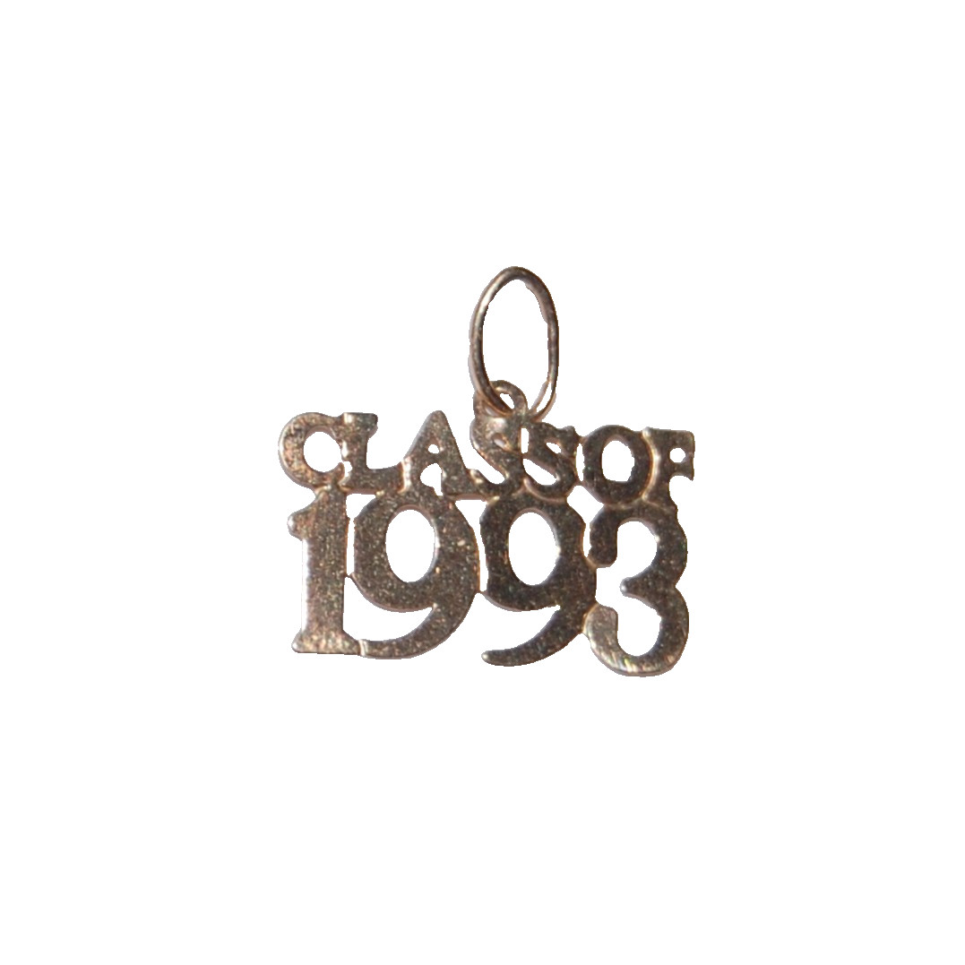 10K Solid Yellow Gold Pendant Charm Class Of 1993 - image 5