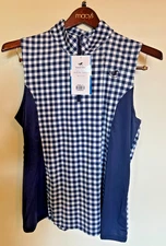 Piper SmartCore Cool SmartPak Sleeveless 1/4 zip Sun Shirt Size XL NWT Gingham