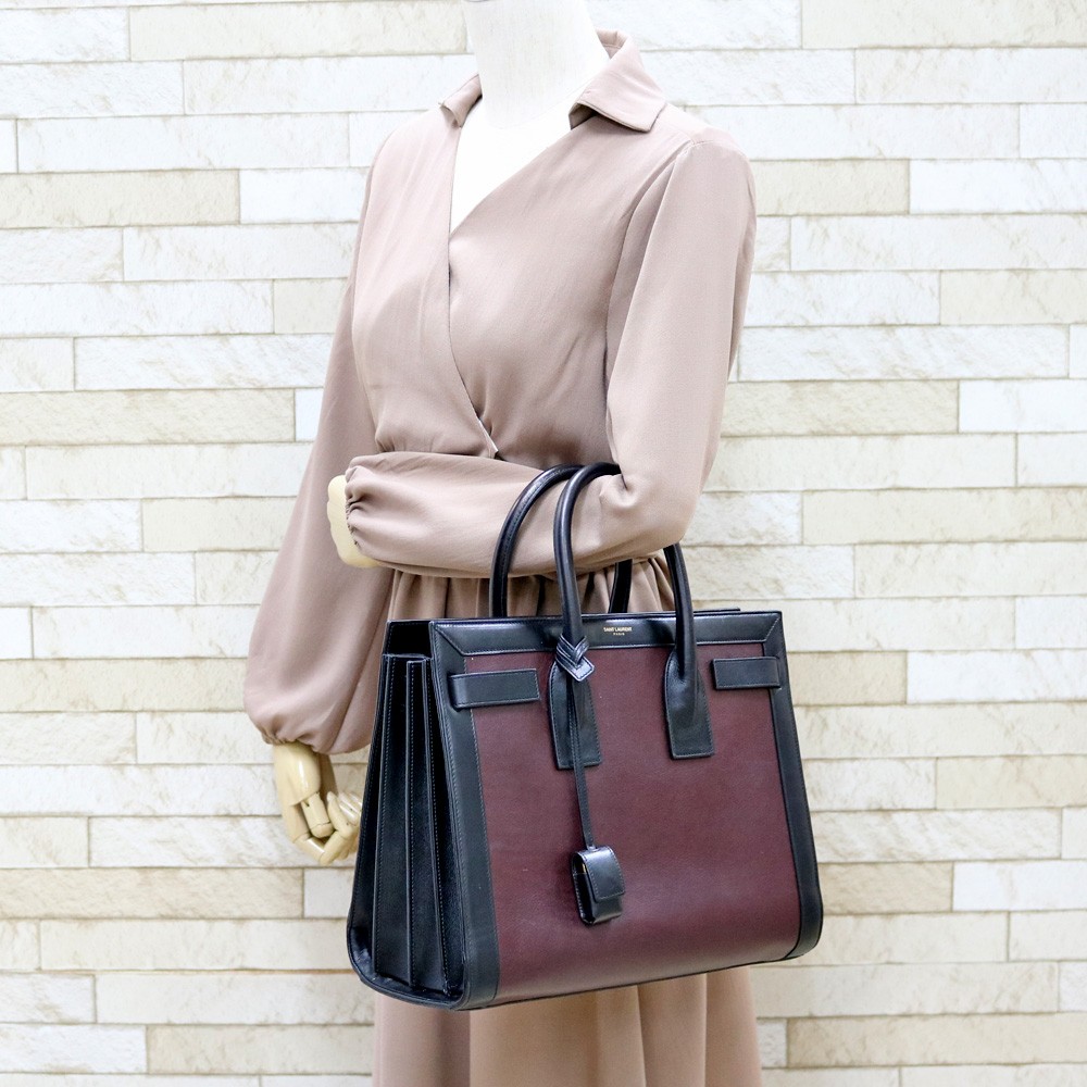 Borsa a tracolla SAINT LAURENT viola pelle nera Sac de Jules dal Giappone usata