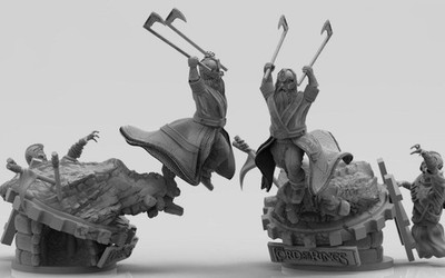Grimly  Sculpture Statue Model Kit  Lord of the Rings Unpainted/Unassembled