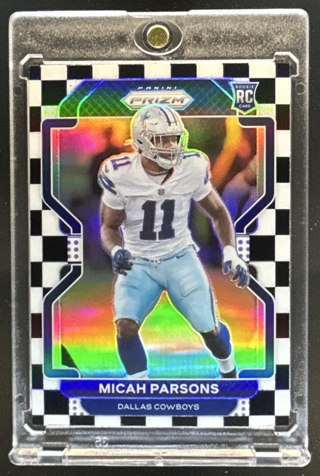2021 Panini Prizm Micah Parsons RC Black and White Checker Rookie #382 Cowboys