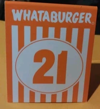  Whataburger Table Tent Number  # 21