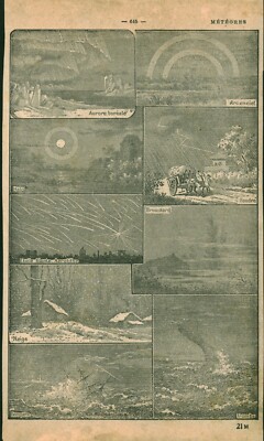 Dokument altes Brett Meteore Kuriositätenkabinett aus Buch 1946 - 1947