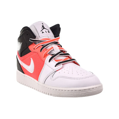 Air Jordan 1 Mid GS Big Kids' Shoes White-Black-Infrared FB4417