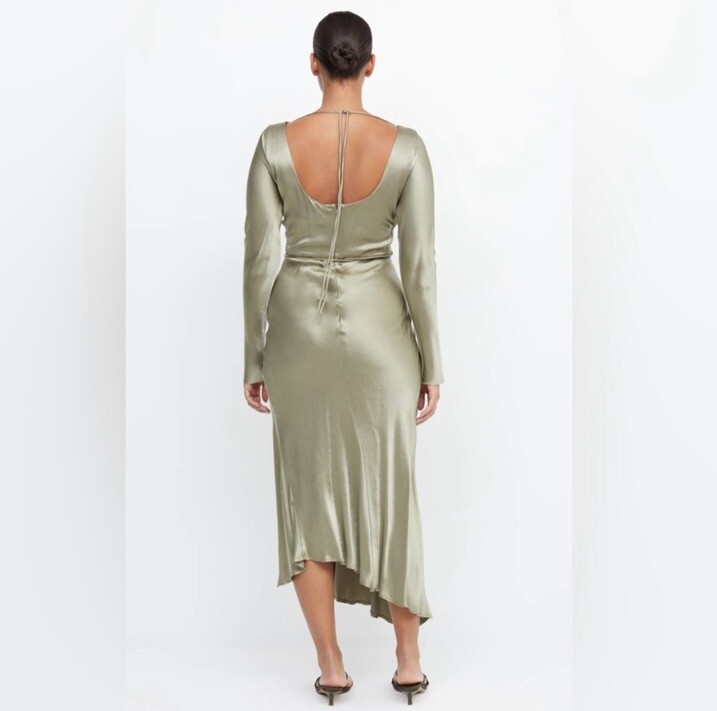 black designer dress long sleeve Black Backless Long Sleeve Midi Dress – trinarosh main image 1