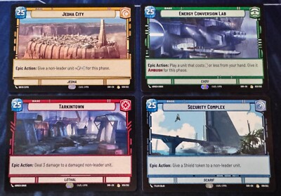 Star Wars Unlimited Spark of Rebellion All 4 Rare Bases Cards | eBay Star Wars Unlimited Spark of Rebellion All 4 Rare Bases Cards | eBay