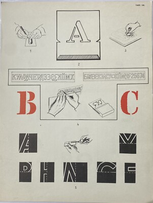 Original Retro Sowjetisch Ukrainische UdSSR Alphabet Grafik Design Kunst Alphabet Poster