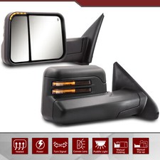 Tow Mirrors Manual Flip Up Turn Signals For 2002-2008 Dodge Ram Puddle Light Tow Mirrors Manual Flip Up Turn Signals For 2002-2008 Dodge Ram Puddle Light