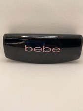 Bebe Hard Shell Eye Glass Case In Black With Pink Lettering And Lining Womens