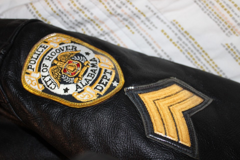 Vintage Taylor's Leatherwear Leather Police Motorcycle Jacket Hoover