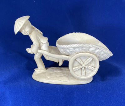 VTG Sculptor A Santini Chinese Man & Cart Figure Sculpture made in  ITALY photos