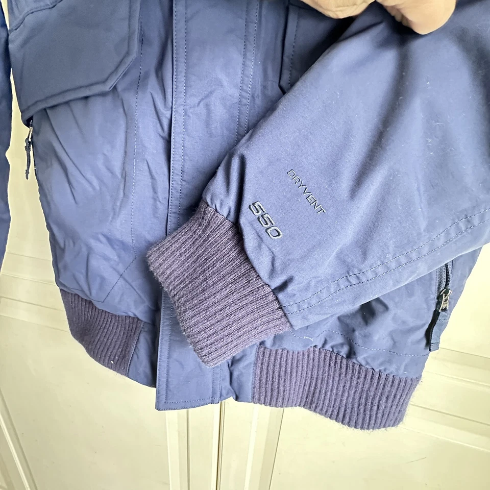 Chaqueta North Face Down Abrigo con Capucha Niños 14-16 Niña o Niño Azul Marino 550 Dryv Foto 3 de 4