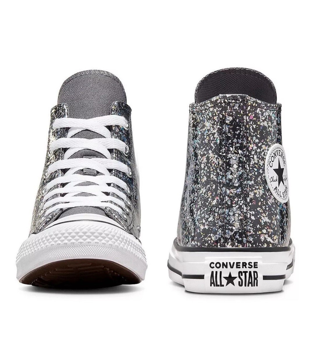 Converse All Star Girls Size 6 Black Glitter High Top Shoes