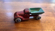 Antique Cast Iron Arcade or AC Williams Red & Green Dump Truck 4 1/2” Original!