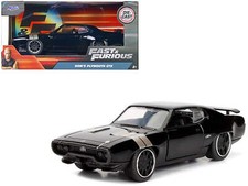 Dom's Plymouth GTX Black with Silver Stripes Fast & Furious F8 "The Fate of the