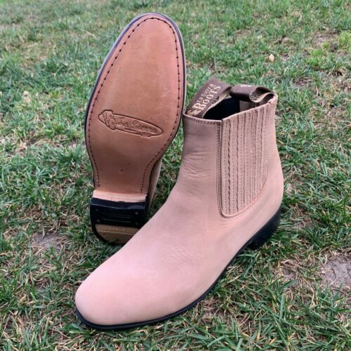MEN'S LEATHER NOBUCK HALF BOOTS WESTER COWBOY BOTIN CHARRO PIEL GENUINA 310 - Picture 17 of 26