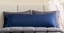 Nestwell Cotton Comfort Body Pillow Protector Zipper Closure Navy Blue 20"x54"