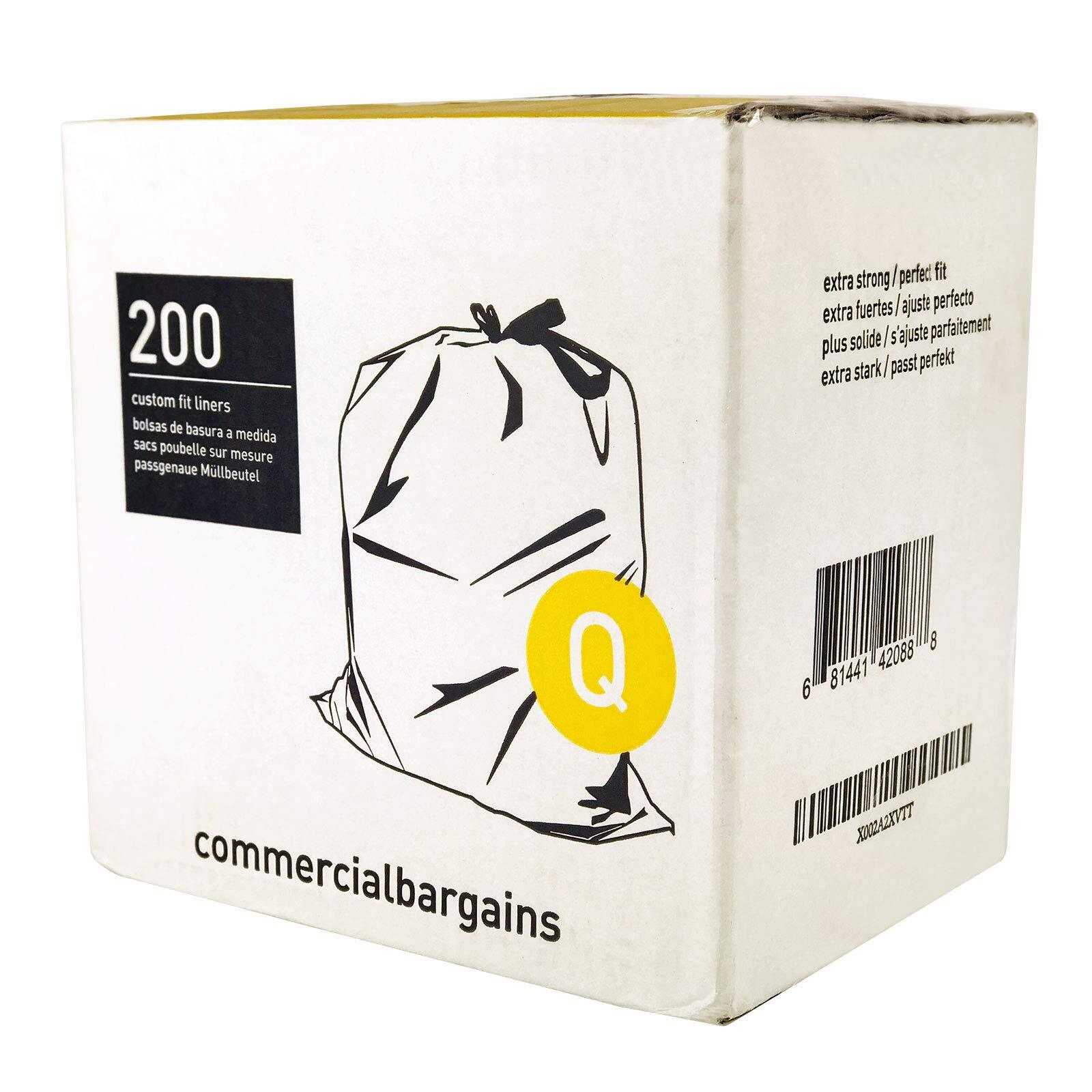 Commercial Bargains Code Q Custom Fit Drawstring Trash Bags, 50-65 Liter / 13...