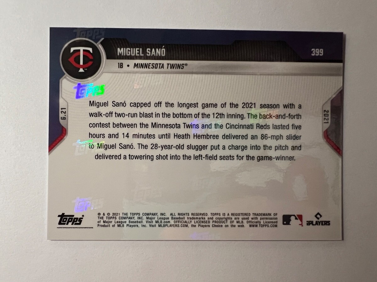 2021 Topps Now Blue #399 Miguel Sano #'d 6/49 | eBay