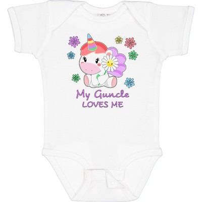 Inktastic My Guncle Loves Me- Cute Unicorn Baby Bodysuit Family Unicorns Great