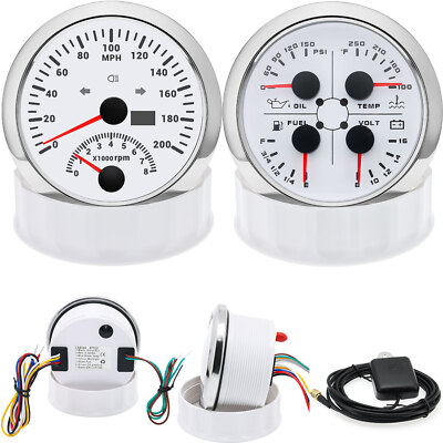 2 Gauge Set 85mm GPS Speedometer 200MPH w/tacho&85mm 4 in 1 ...