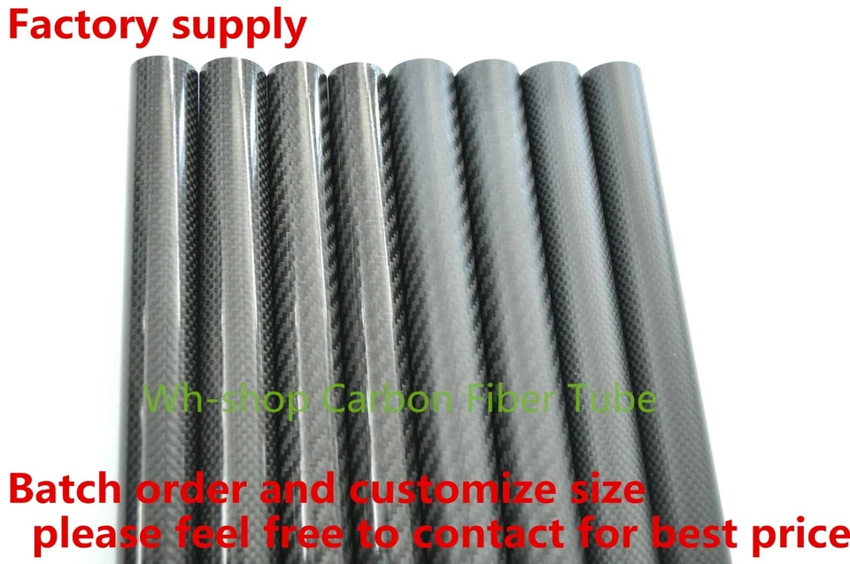 3K Carbon Fiber Rolled Tube/Pipe OD64 80 84 90 94 100 104 114mm L500mm Poles -UK - Image 2 of 4