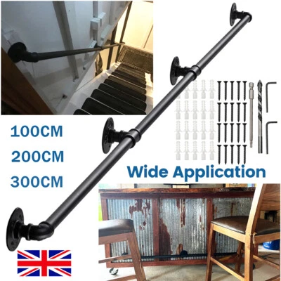 CANITU Handrail Metal Pipe Stair Grab Balustrade Handle Rail Bar Staircase Banister Kit