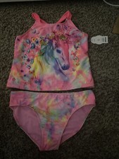 Girls SZ 18 Wonder Nation Unicorn/Butterfly Tankini Swimsuit 