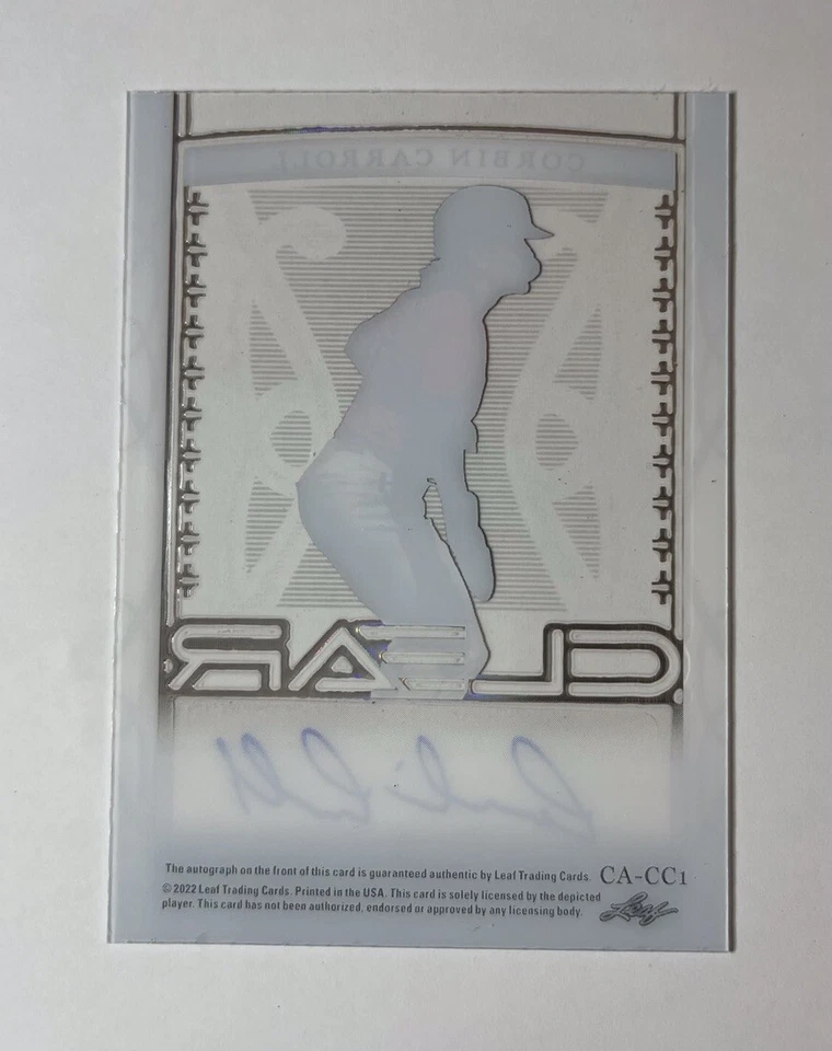 2022 Leaf Trinity Clear Auto Gold Spectrum CORBIN CARROLL 2/7 #CA-CC1 - Image 2 of 2