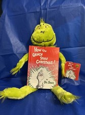 NEW How The Grinch Stole Christmas Dr. Seuss Plush Doll  Book Set Kohls Cares