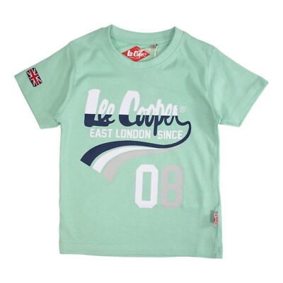 Lee Cooper Boy's T-Shirt. Short Sleeves. Green Color. Gift