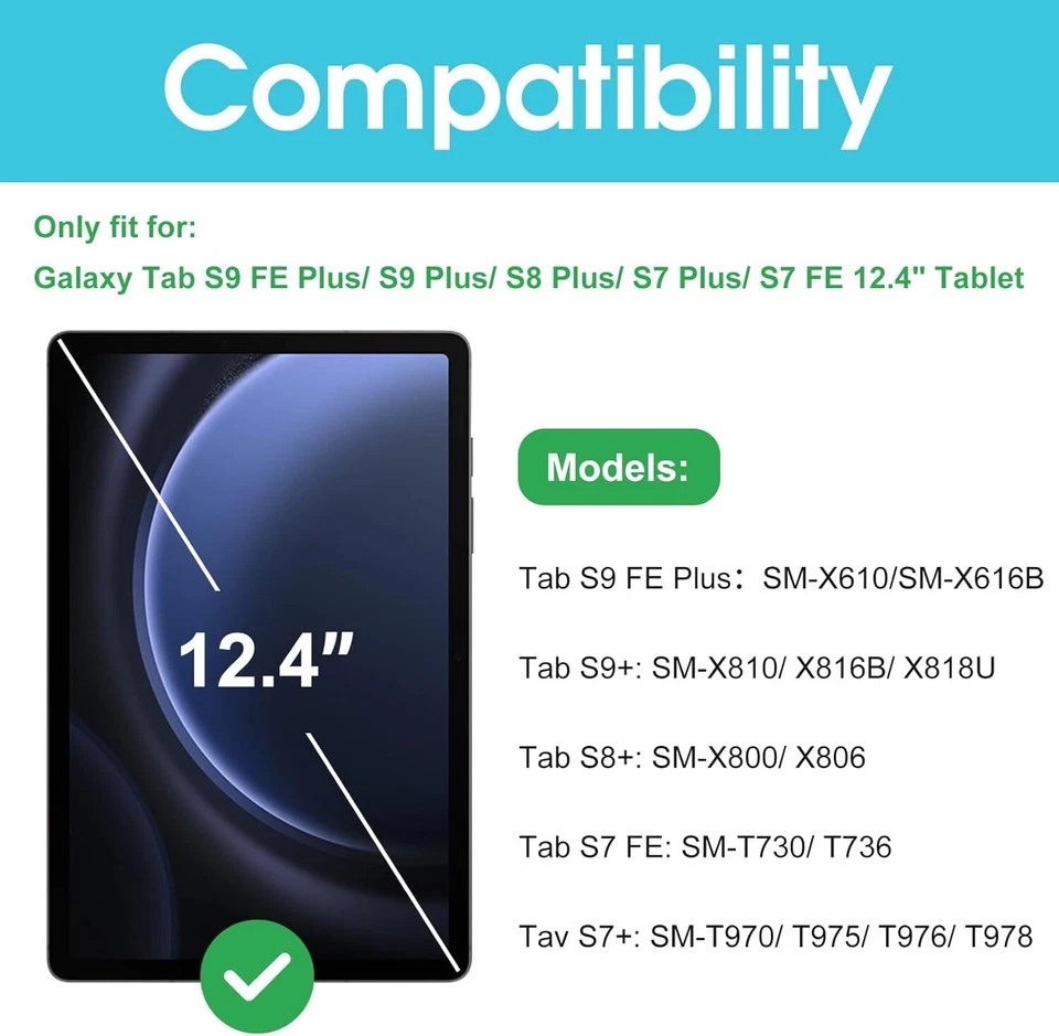 2 Pcs Glass Screen Protector For Samsung Galaxy Tab S9 FE Plus S9 S8 S7 Plus Fe - Image 2 of 4