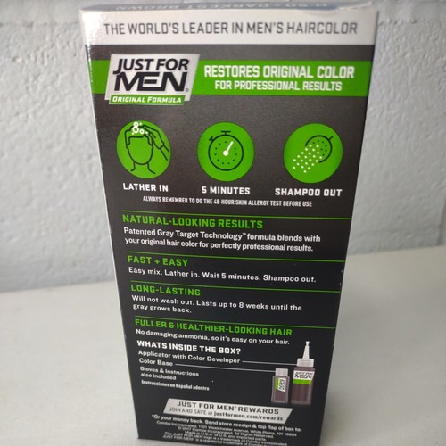 Just For Men Shampoo In Hair Color Darkest Brown H50 1 ct - Imagen 2 de 3