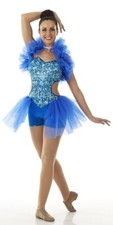 Child XS BLUE Dance Contemporary Costume Dancing Machine ONE OF A KIND 