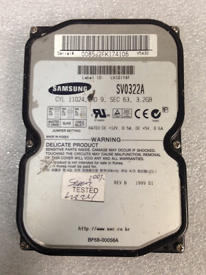 Samsung SV0322A 3.2 GB IDE V5A32 Hard Drive Tested