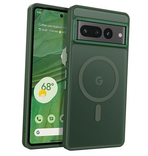 for Google Pixel 7 Pro Case [Compatible with Magsafe] Translucent Forest Green