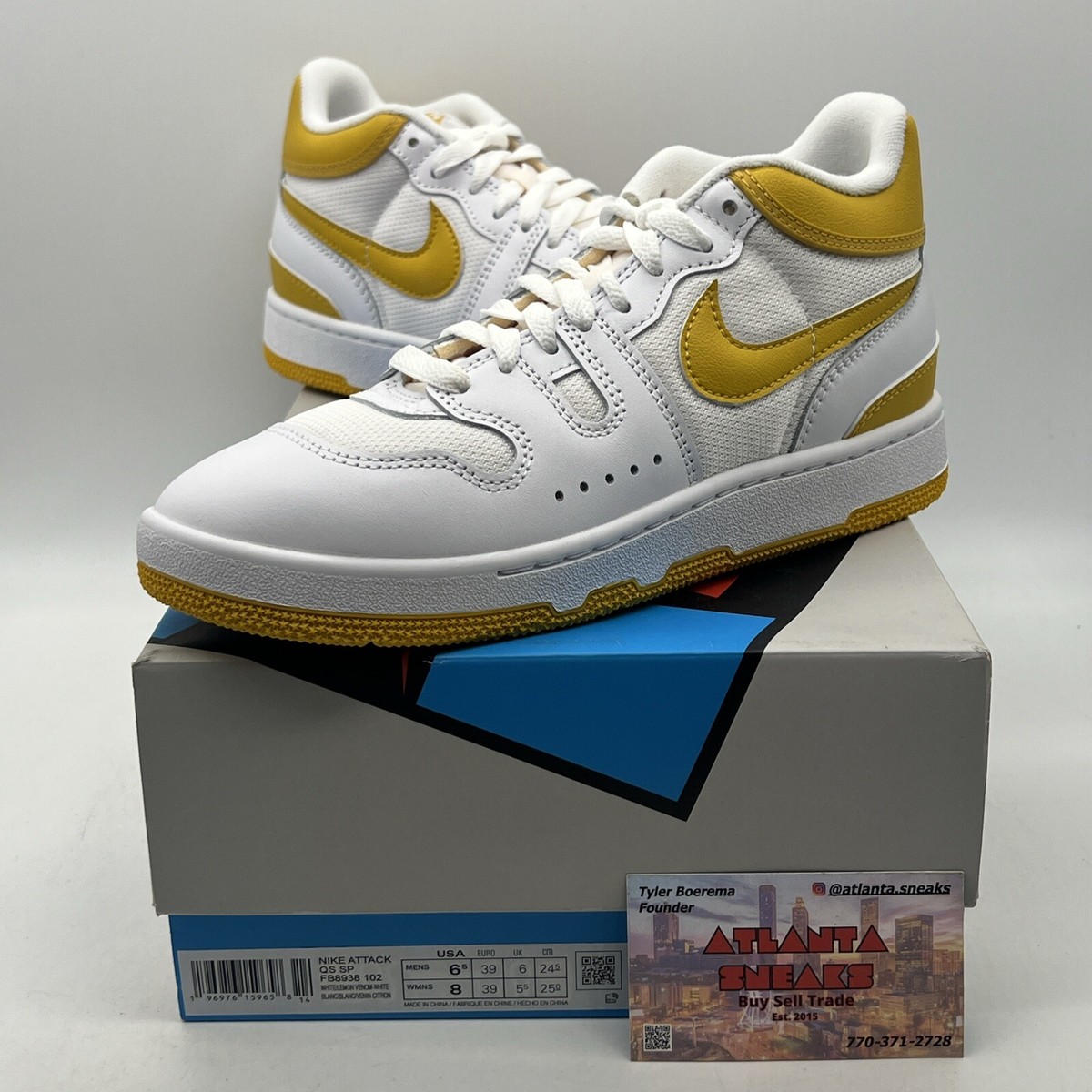 Size 6.5 - Nike Mac Attack QS SP Lemon Venom White Leather (FB8938
