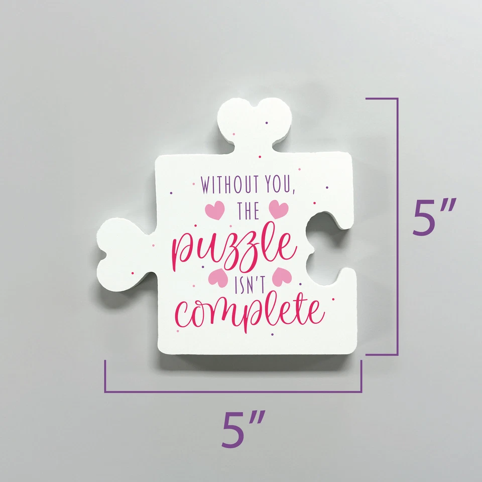 Letrero rompecabezas PVC decoración día de San Valentín, sin ti el rompecabezas no está completo Foto 4 de 4