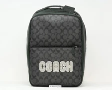 COACH WESTWAY Backpack Colorblock Signature Canvas w Patch Leather CE489 NWT
